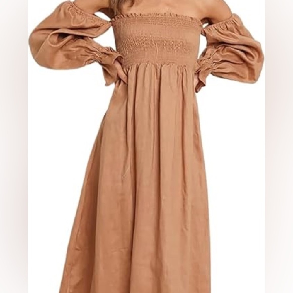 Petal & Pup Brown Long Sleeve Maxi Dress